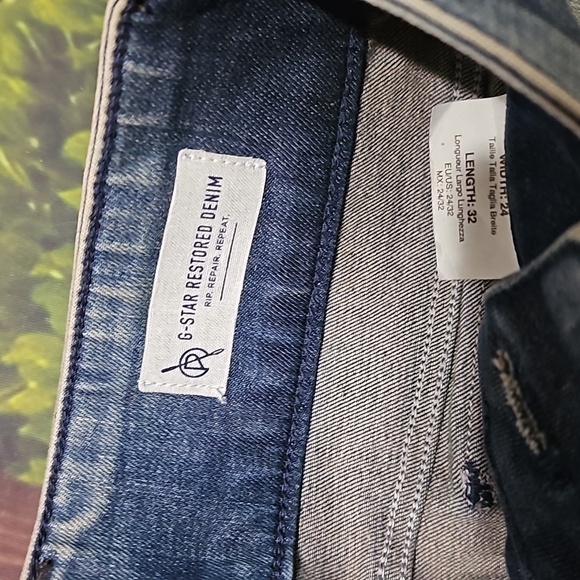 G-Star Restored Denim Distressed Skinny Jeans Midge Size 24 NWT - Picture 9 of 13